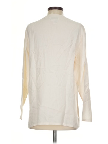 Petite Sophisticate Long Sleeve Silk Top (view 2)