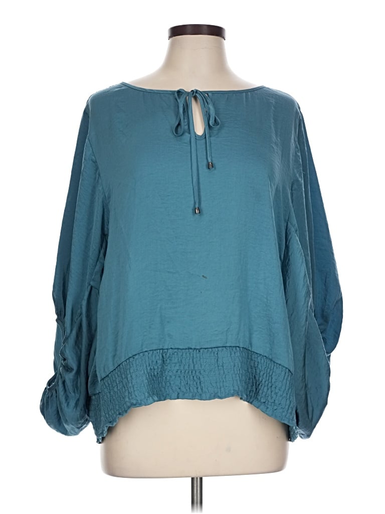 Pre-owned Kenar 3/4 Sleeve Blouse In Teal