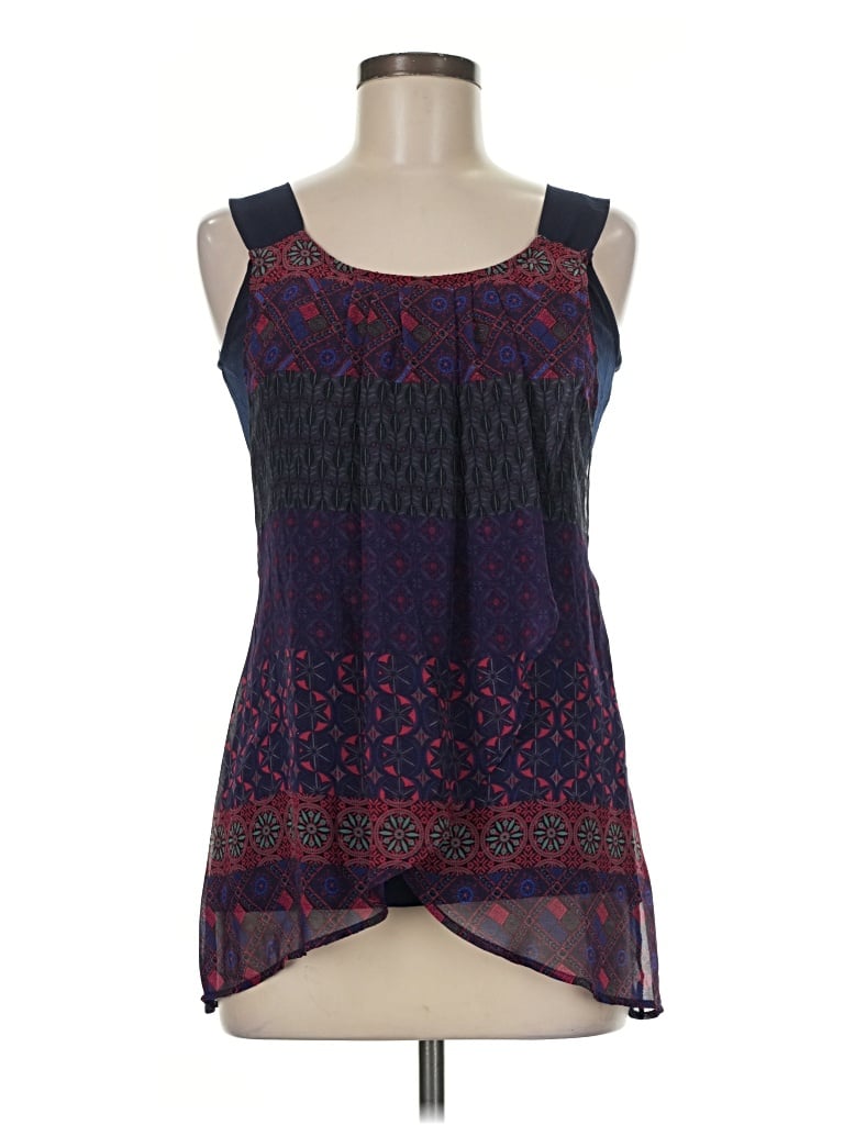 Pre-owned Desigual Tank Top Blue Strapless Neckline Tops