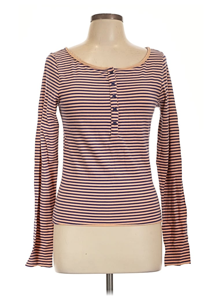 Pre-owned Out From Under Long Sleeve Henley Shirt In Brown