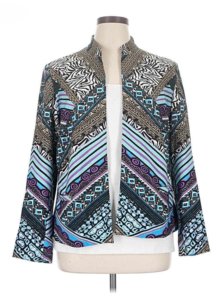 Pre-owned Chico's Blazer Jacket In Blue