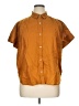 Everlane Solid Brown Short Sleeve Button-Down Shirt Size XL - photo 1