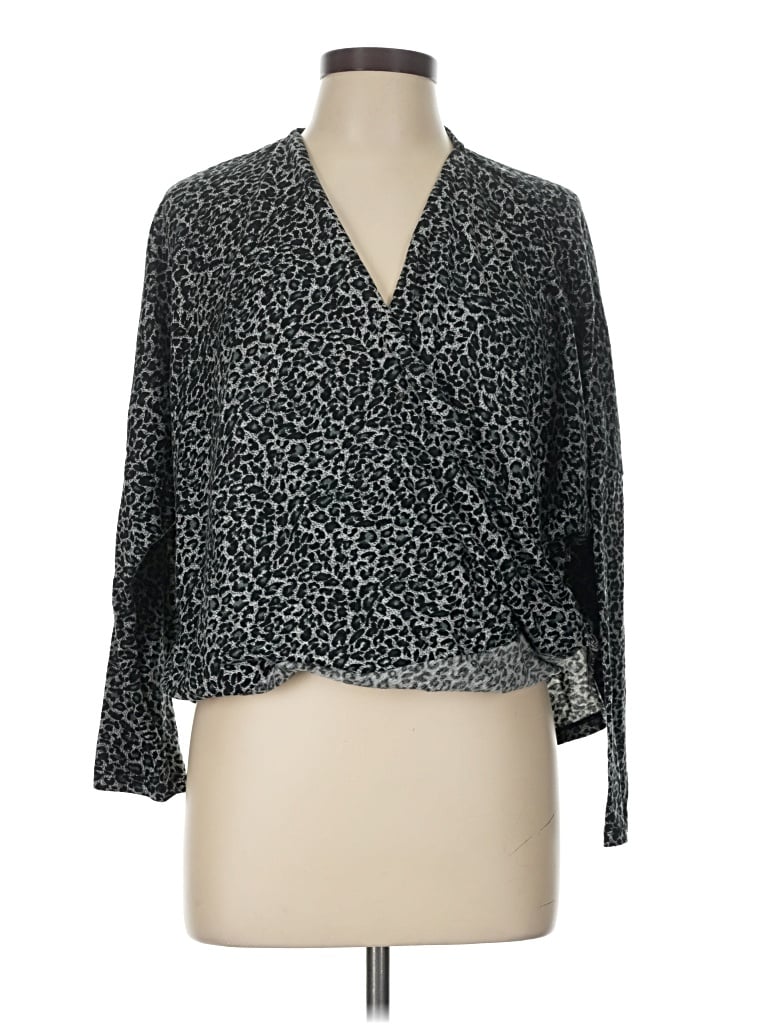 Pre-owned Hyfve Long Sleeve Blouse In Black