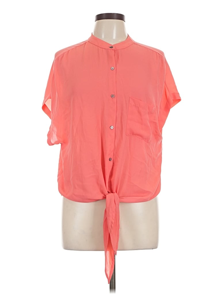 Pre-owned Olivaceous Short Sleeve Blouse In Orange