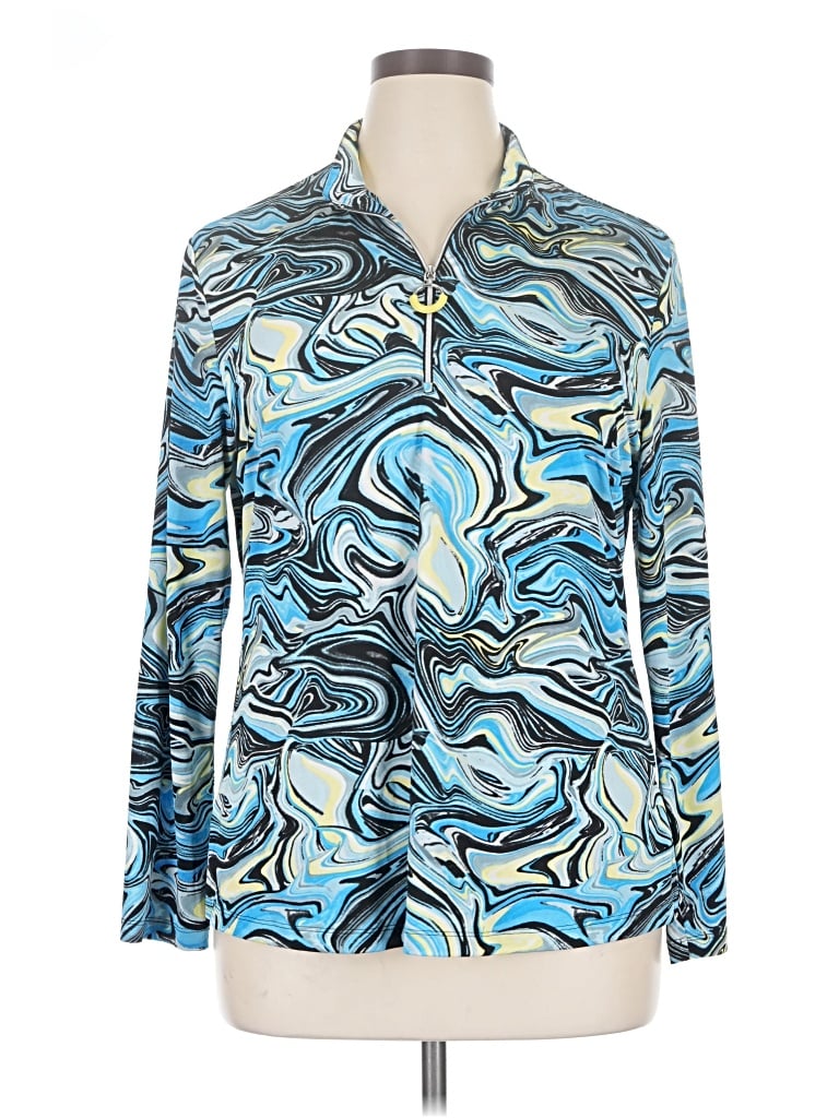 Pre-owned Jamie Sadock Long Sleeve Blouse In Blue