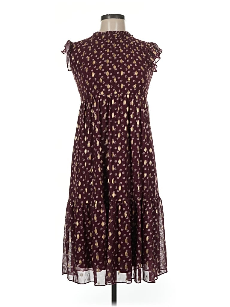 Pre-owned Zunie Casual Dress In Burgundy