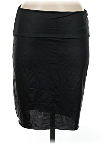 Aqua Faux Leather Skirt (view 1)