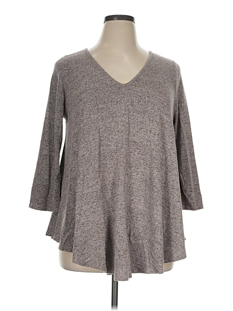 Pre-owned Green Envelope 3/4 Sleeve T-shirt In Gray