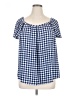 Maison Jules 100% Polyester Blue Short Sleeve Blouse Size XL - photo 1