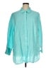 Talbots 100% Linen Teal Long Sleeve Button-Down Shirt Size 2X - photo 1