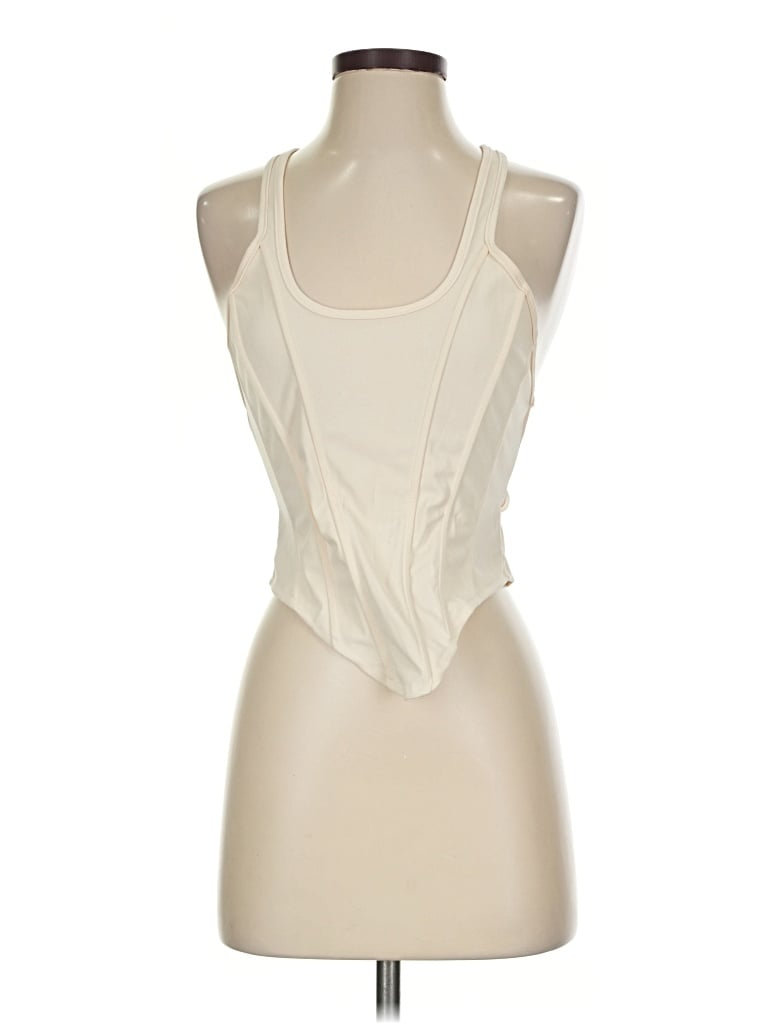 Pre-owned Commense Tank Top Ivory Strapless Neckline Tops