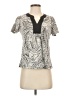 Basic Editions 100% Cotton Paisley Gray Short Sleeve Henley Size S - photo 1