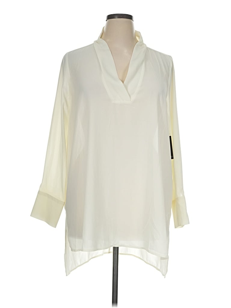Pre-owned Eloquii 3/4 Sleeve Blouse In Ivory