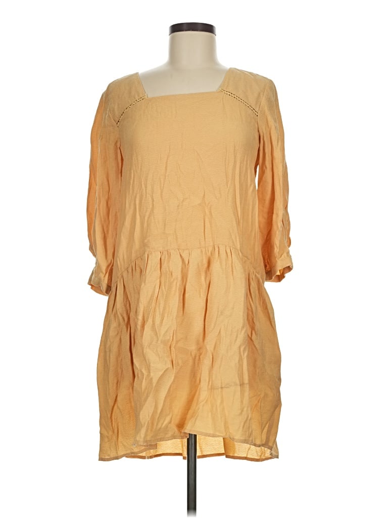 Pre-owned Zara Basic Casual Dress In Tan