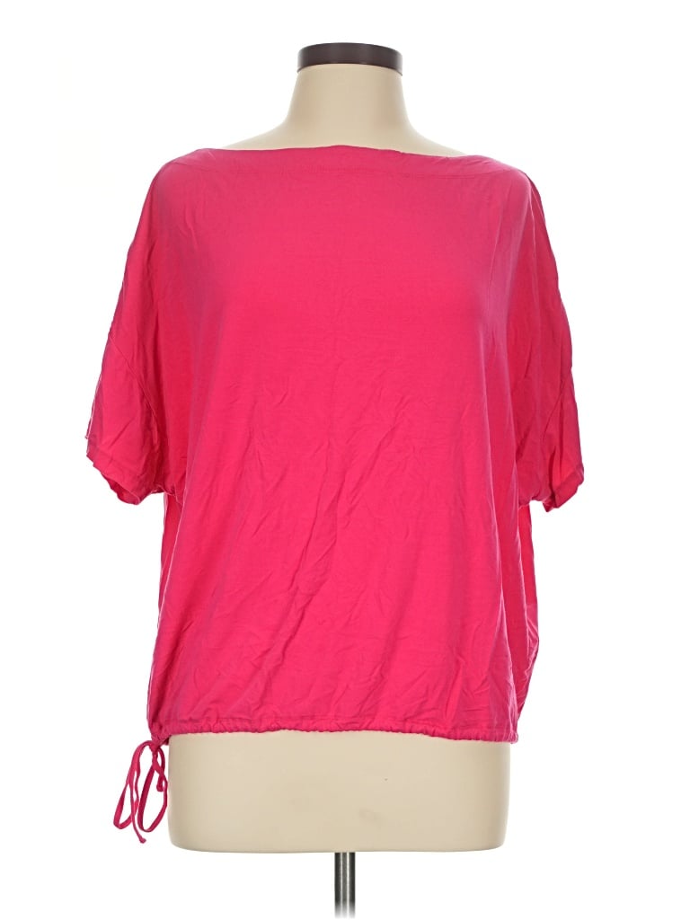 Pre-owned We Wander Short Sleeve Top Pink Boatneck Tops