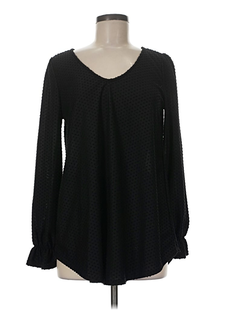 Pre-owned Reborn J Long Sleeve Blouse In Black