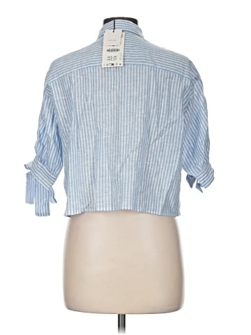 Zara 3/4 Sleeve Button-Down Shirt (view 2)