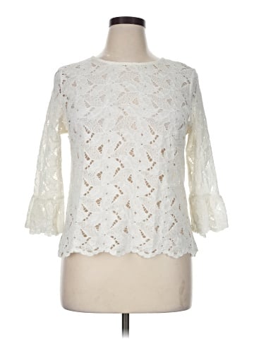 Blue Tassel 3/4 Sleeve Blouse (view 1)