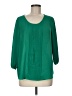 Q&A 100% Polyester Green 3/4 Sleeve Blouse Size M - photo 1