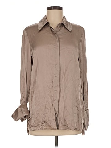 Reiss Long Sleeve Silk Top (view 1)