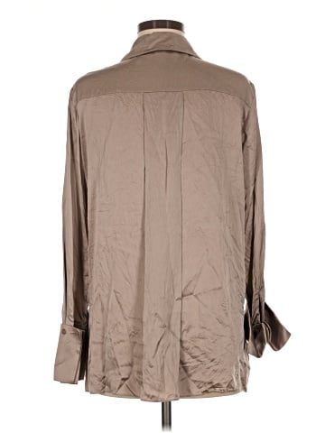 Reiss Long Sleeve Silk Top (view 2)