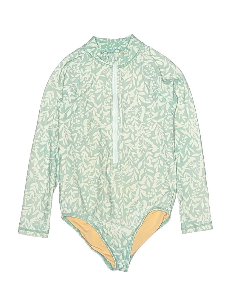 Pre-owned Crewcuts Outlet Kids' One Piece Swimsuit In Green