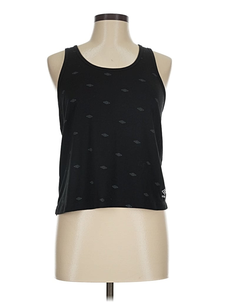 Pre-owned Umbro Tank Top Black Halter Neckline Tops