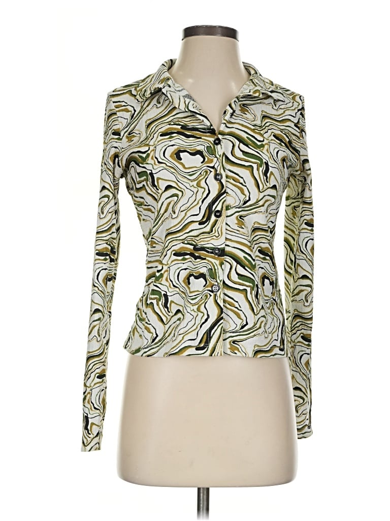 Pre-owned Only Long Sleeve Blouse In Green