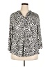 Charter Club Animal Print Silver 3/4 Sleeve Blouse Size XXL - photo 1