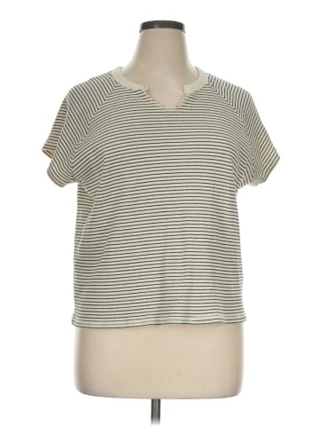 Madewell Splitneck Raglan-Sleeve Tee in Stripe (view 1)