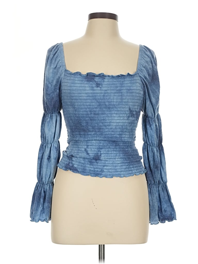 Pre-owned Rewash 3/4 Sleeve Blouse In Blue
