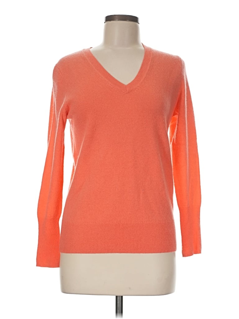 Pre-owned Halogen Cashmere Pullover Sweater In Orange