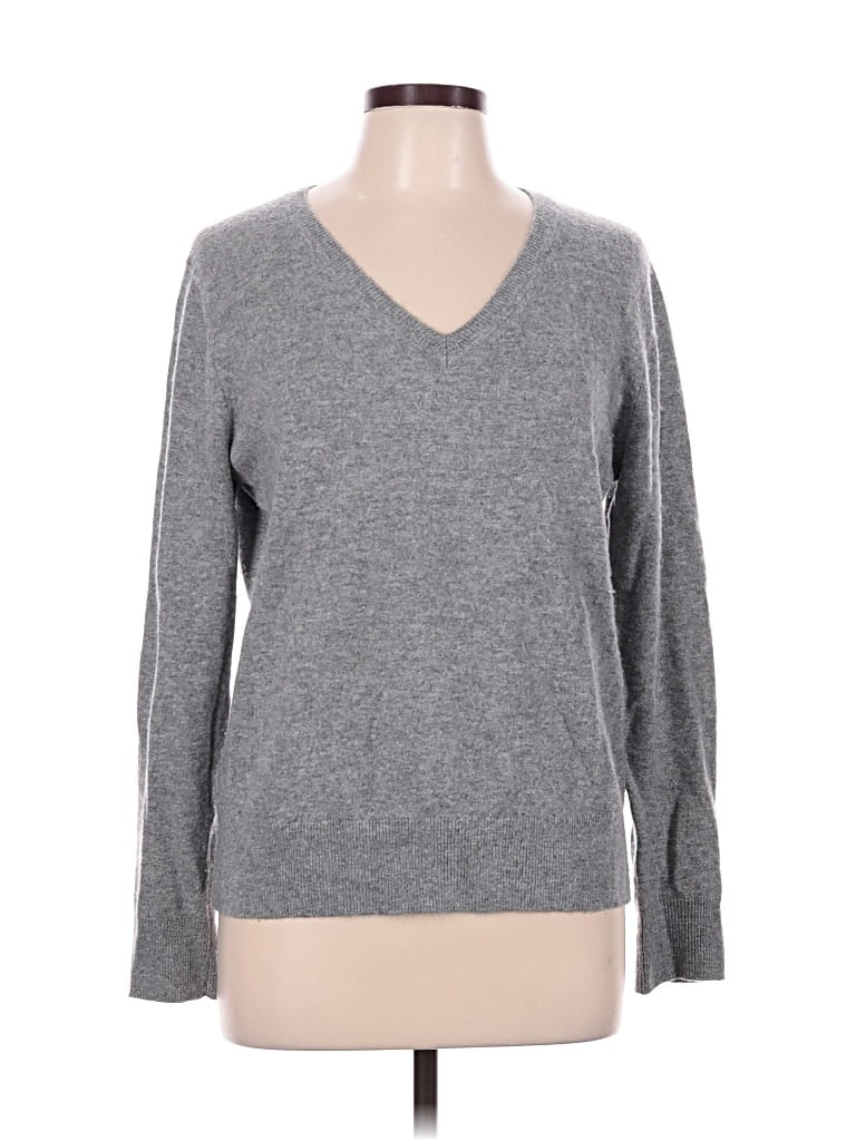 Pre-owned Quince Cashmere Pullover Sweater In Gray