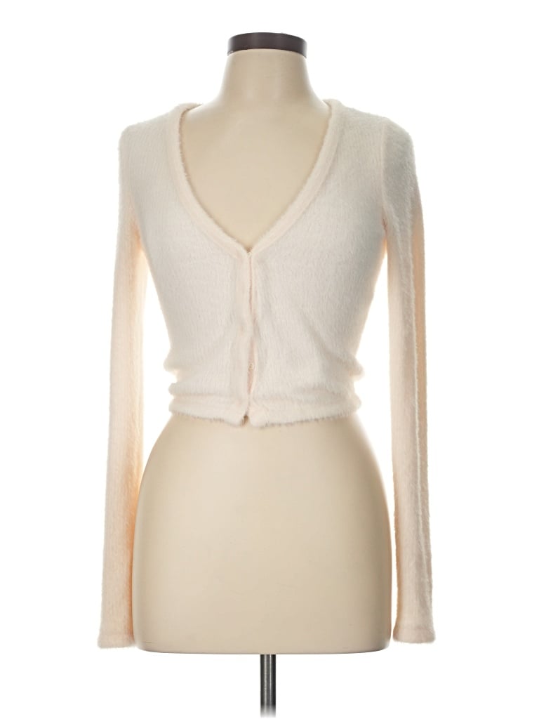 Pre-owned Pull & Bear Cardigan Sweater In Ivory