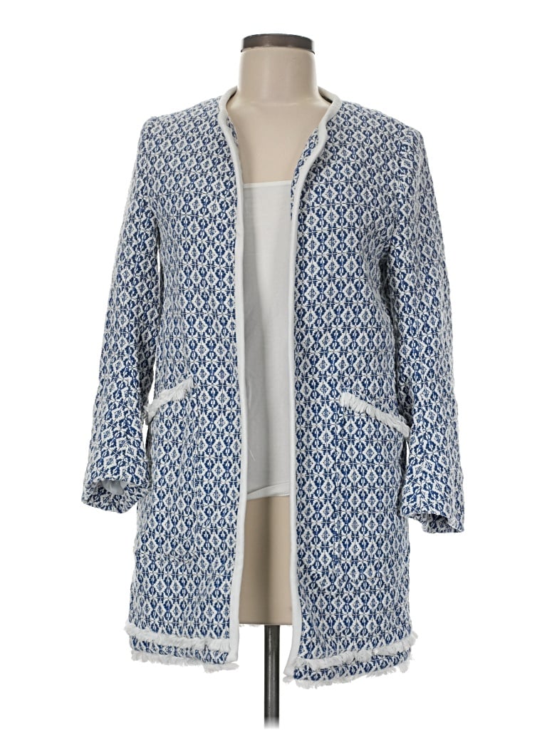 Pre-owned Zara Basic Coat In Blue