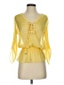 Cache 100% Polyester Yellow 3/4 Sleeve Blouse Size XS - photo 1