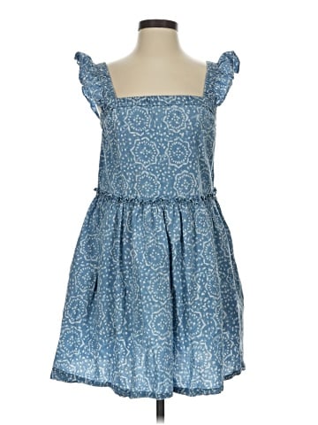 Madewell Flutter-Sleeve Ruffle Mini Dress in Flora Medallion (view 1)
