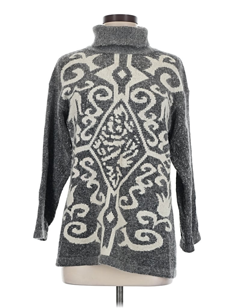 Pre-owned Bill Blass Silk Pullover Sweater In Gray
