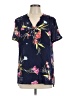 Apt. 9 100% Polyester Blue Short Sleeve Blouse Size L - photo 1