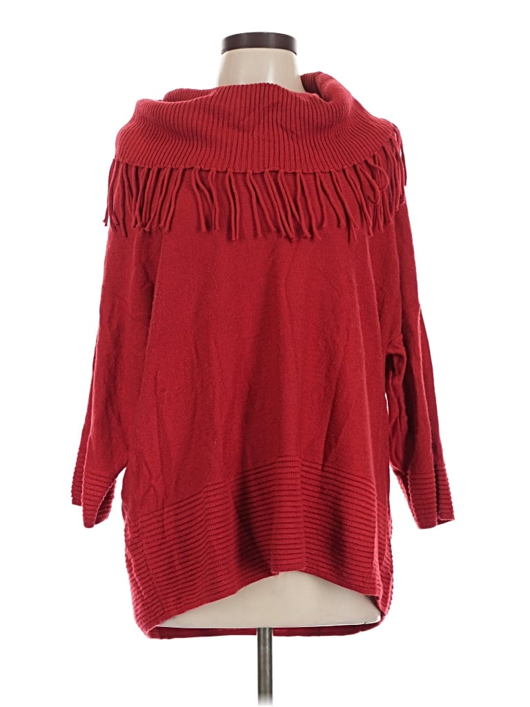 Pre-owned Chico's Poncho In Red