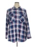 Robert Louis Plaid Blue Long Sleeve Blouse Size XL - photo 1