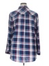 Robert Louis Plaid Blue Long Sleeve Blouse Size XL - photo 2