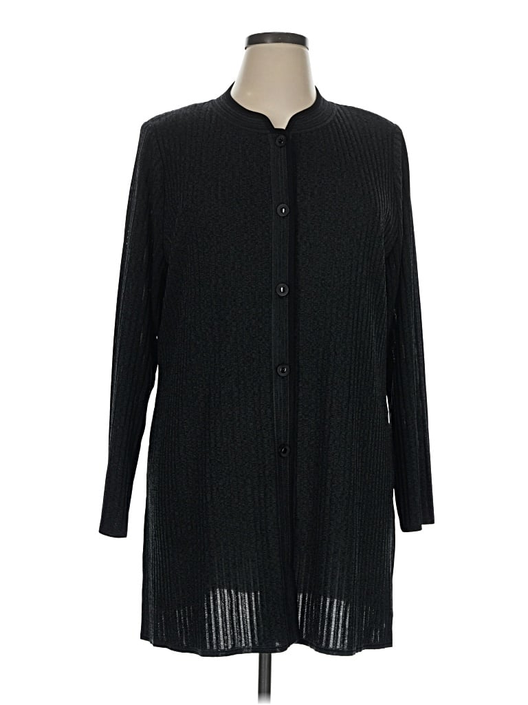 Pre-owned Misook Cardigan Sweater In Black