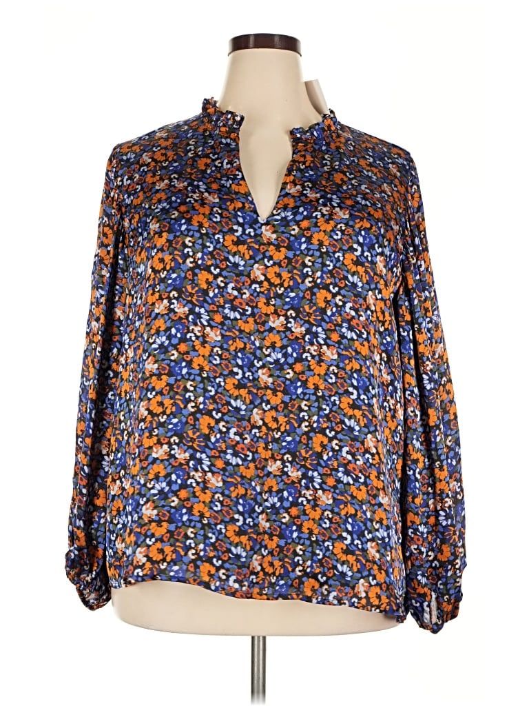 Pre-owned Sugarlips Long Sleeve Blouse In Blue