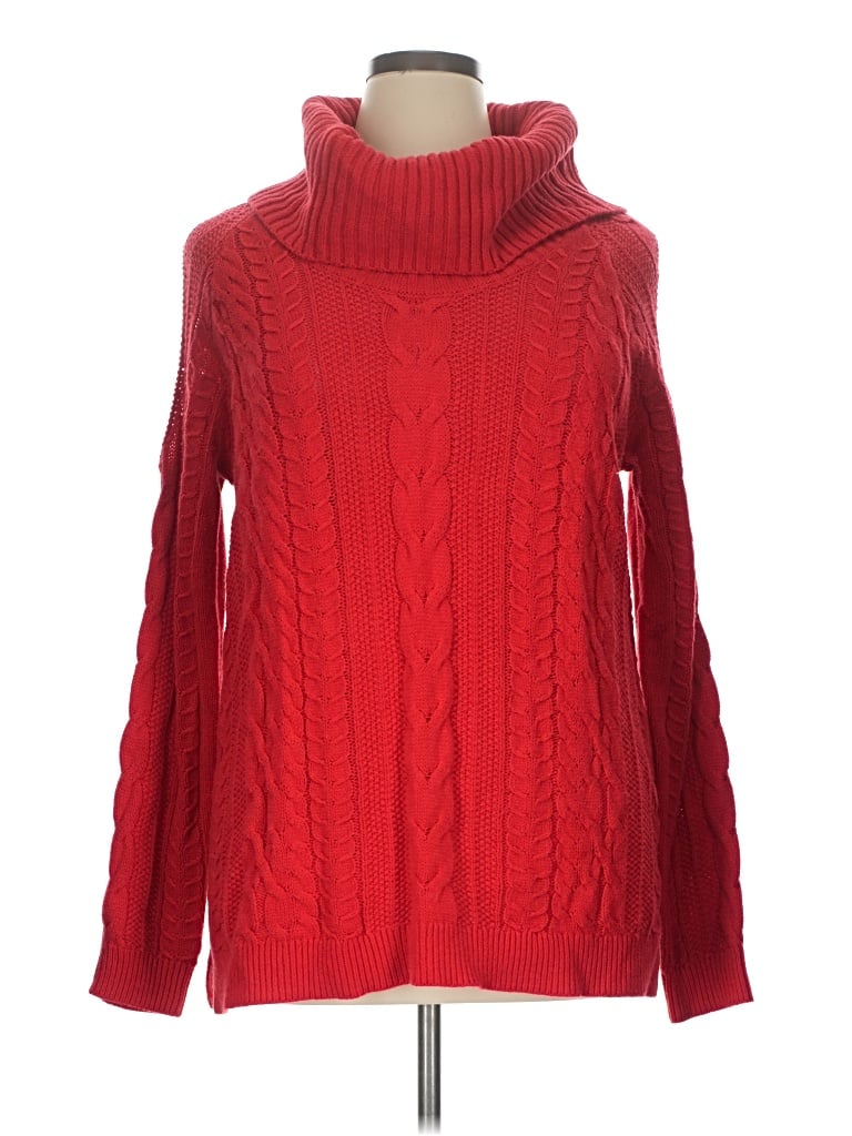 Pre-owned Crown & Ivy Turtleneck Sweater In Red
