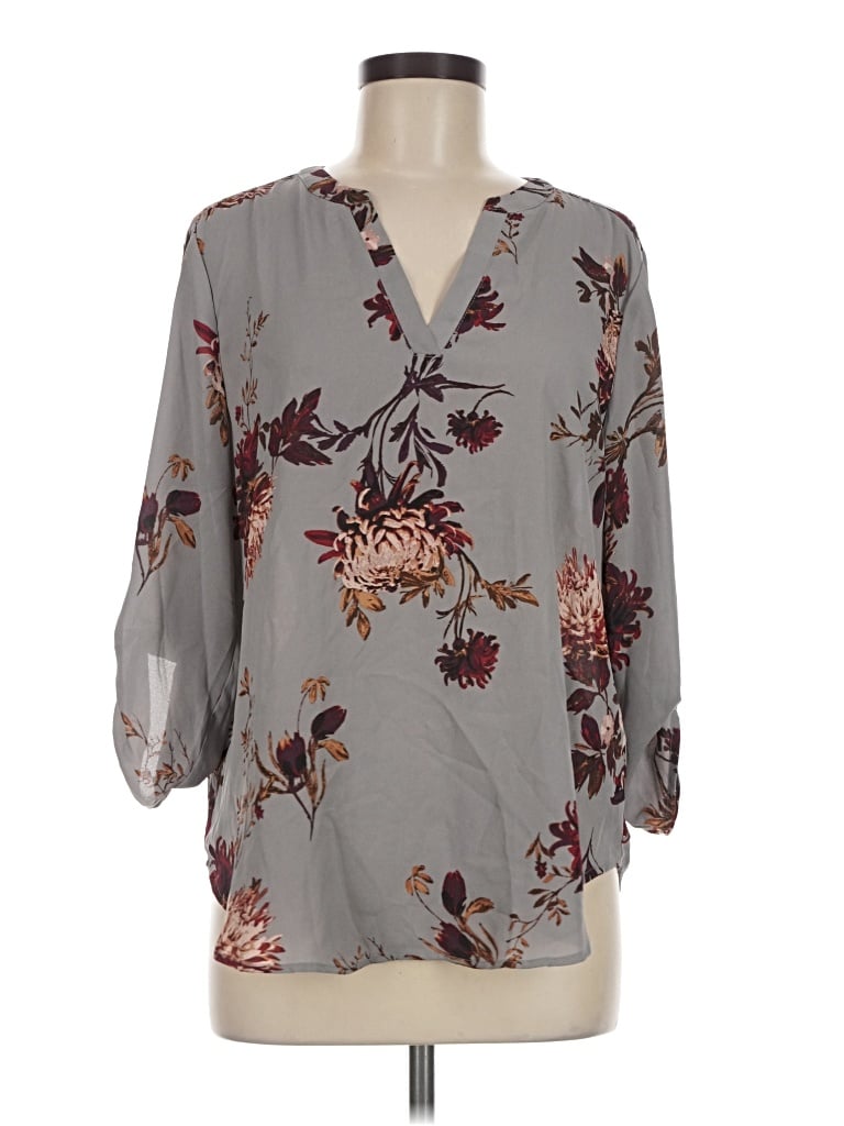 Pre-owned Maurices 3/4 Sleeve Blouse In Gray