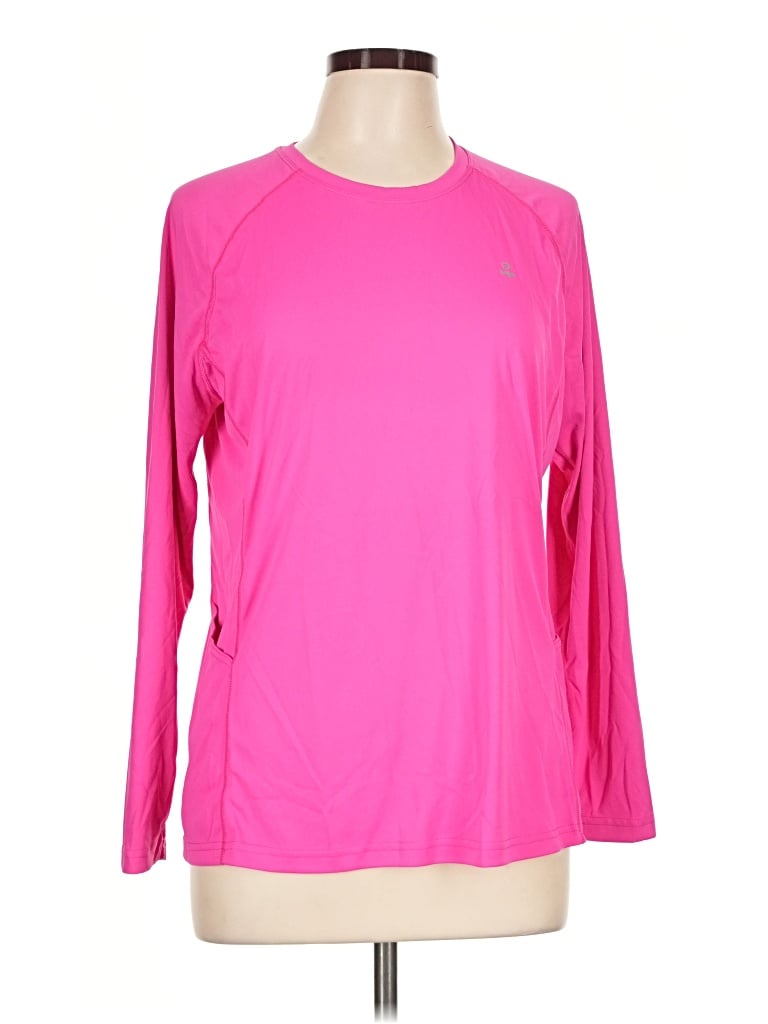 Pre-owned Iuga Long Sleeve Top Pink Crew Neck Tops