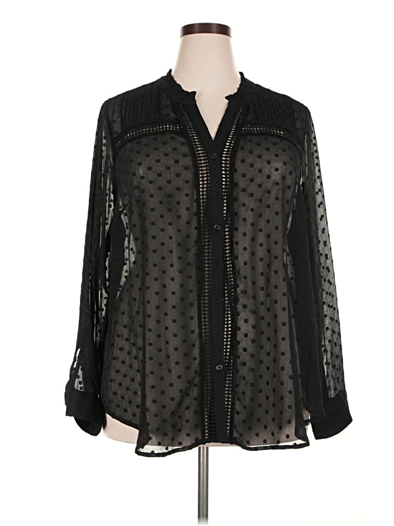 Pre-owned Torrid Long Sleeve Blouse In Black