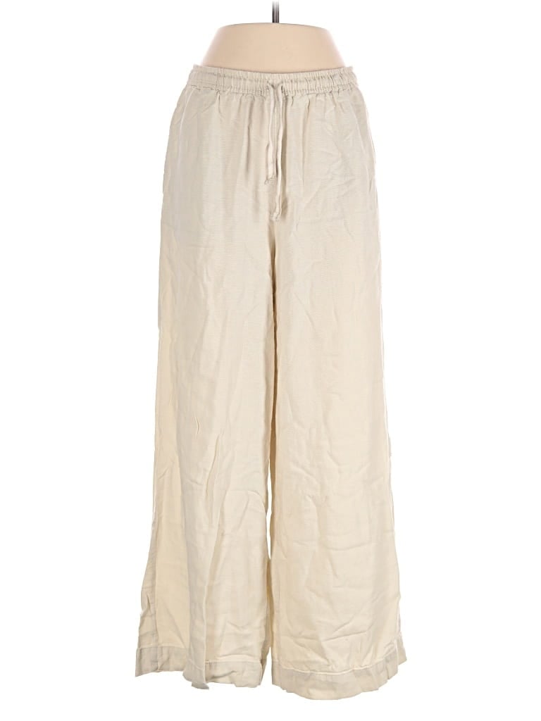 Pre-owned Leon Max Linen Pants In Ivory