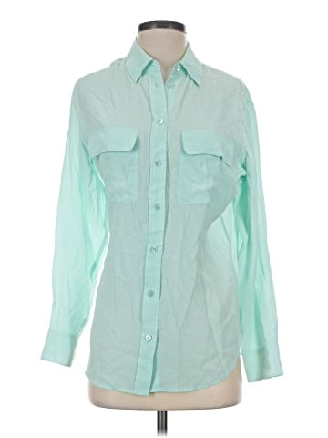 Equipment Long Sleeve Silk Top (view 1)